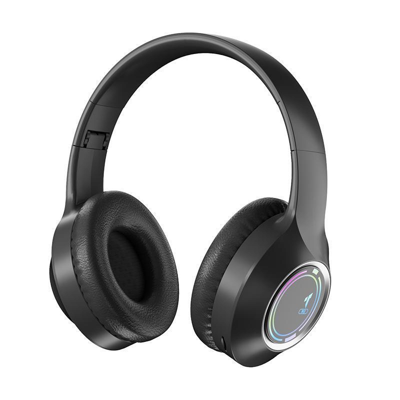 New Luminous Foldable Over-Ear Bluetooth Headphones with LED and Card Slot