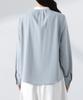 Nano Universe Stand Tuck Size M Blue Women's Two-Tone Blouse, (111cm), (Product Code 669-5120301)