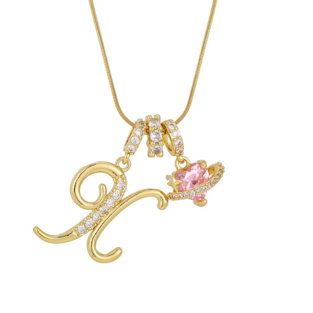 Dopamine 26-Letter Necklace: Light Luxury Collarbone Chain for Women
