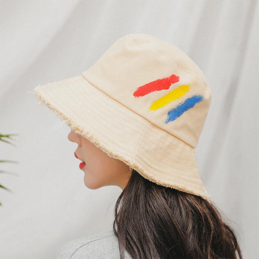 Women Wide Brim Sun Hat Cotton Fisherman Cap  for Out Travel