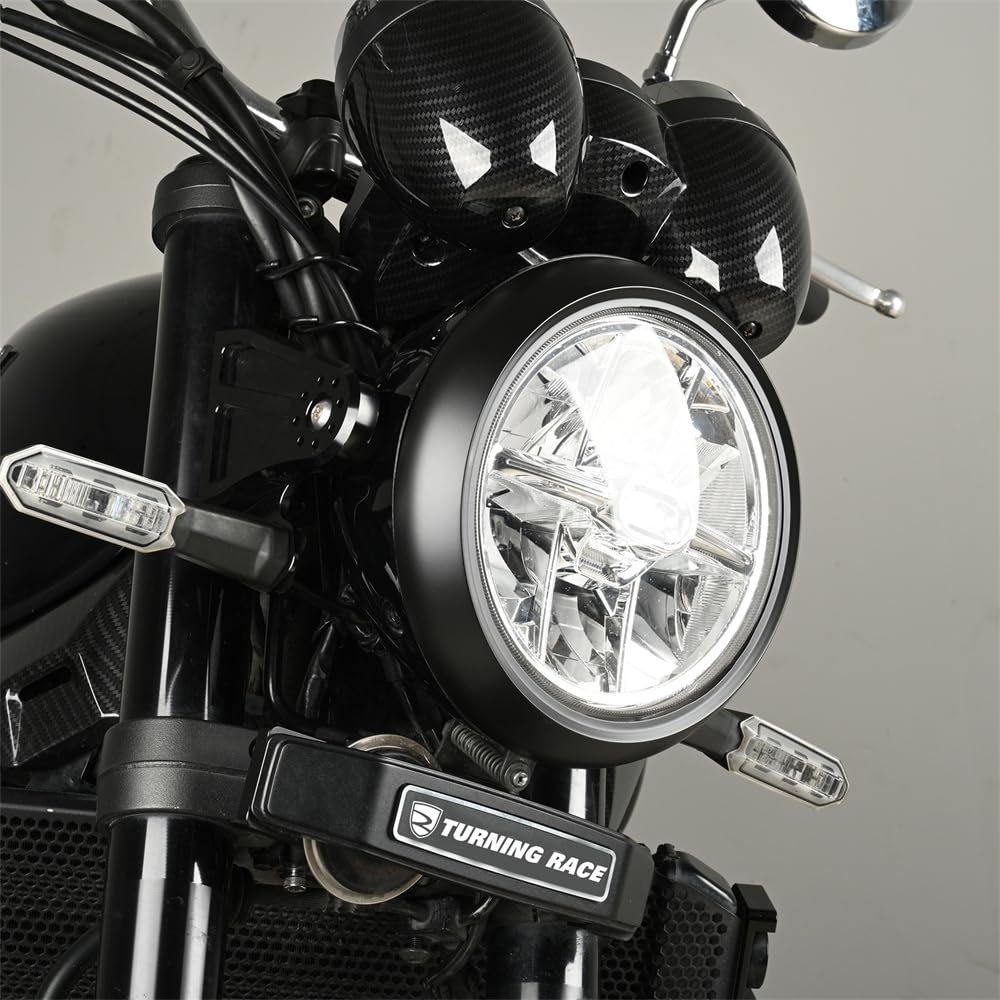 HARDREV Headlight Rim Cover for Kawasaki Z900RS and W800 Headlamp Rim Fairing Cover for Z900RS SE CAFE 2021 2022 Accessories (2018-2024) (2020-2024)