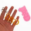 Dadword Key Chain Silicone Resin Mold Piece Shiny Silicone Heart Mold Silicone Keychain Mold Jewelry Craft Accessories