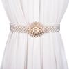 Elegant Flower Rhinestone Pearl Waist Belt For Women In Versatile White Color Perfect Dresses For
