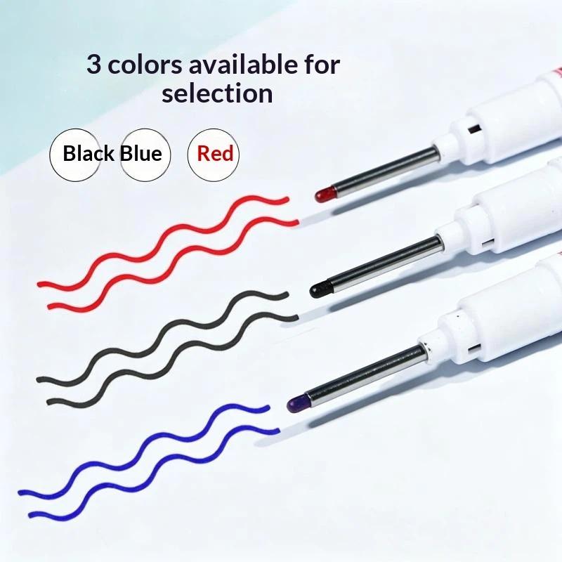 10Pcs Long Deep Hole Nib Marker Pen Waterproof Multi Purpose Tool For Metal Woodworking Bathroom Decoration Marking