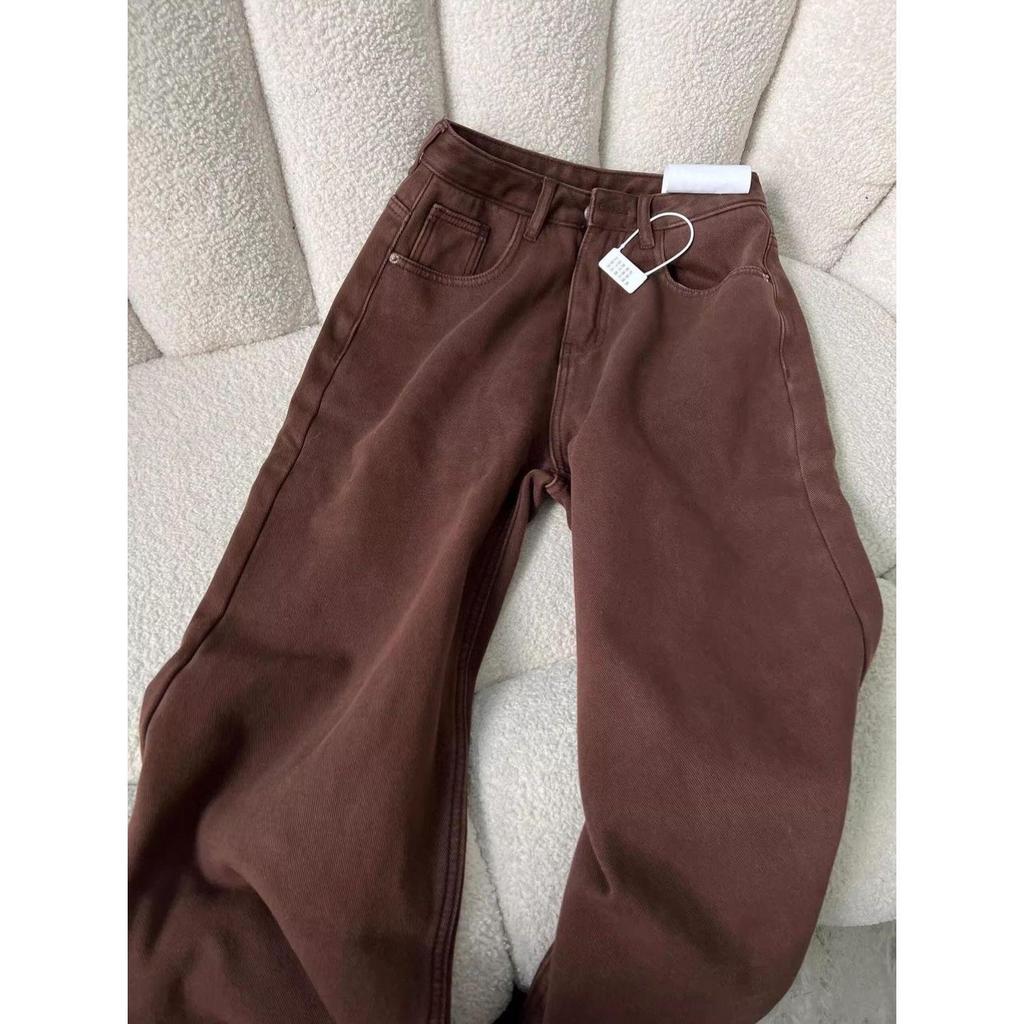 Damen High-Waist Wide-Leg Fleece-Jeans - Schlankmachend, Retro, Winterwärme