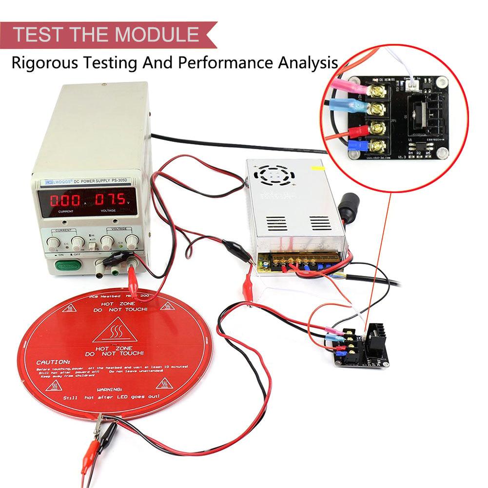 2 sada 3D tiskárny Hot Bed Power Expansion Board Ovladač vyhřívání Mos vysokého proudového zatížení Sada modulu pro 3D tisk příslušenství