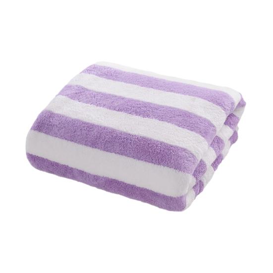 Striped Microfiber Bath Towel, Ultra Absorbent Quick Dry Towel, Lightweight Plush Towel for Beach Pool Travel And Daily Use