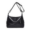 NICOLE & DORIS Women's Leather Shoulder Bag, Crossbody Bag, Pochette, Large Capacity, Sacoche, Popular, Perfect for Commuting, Dates, Black