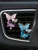 Car Air Vent Butterfly Clip, Gradient Pink Purple & Blue Design, Metal Clip for Car AC Vents, Vehicle Interior Decoration Access