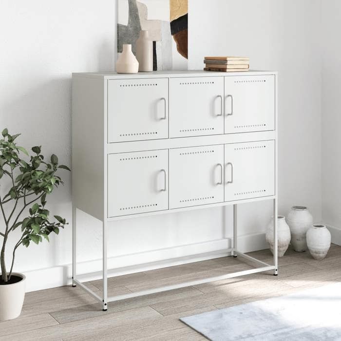 VidaXL Buffet, Armoire avec Porte, Placard avec Rangement, Organisateur de Salle de Séjour Salon Maison Intérieur, Blanc 846601