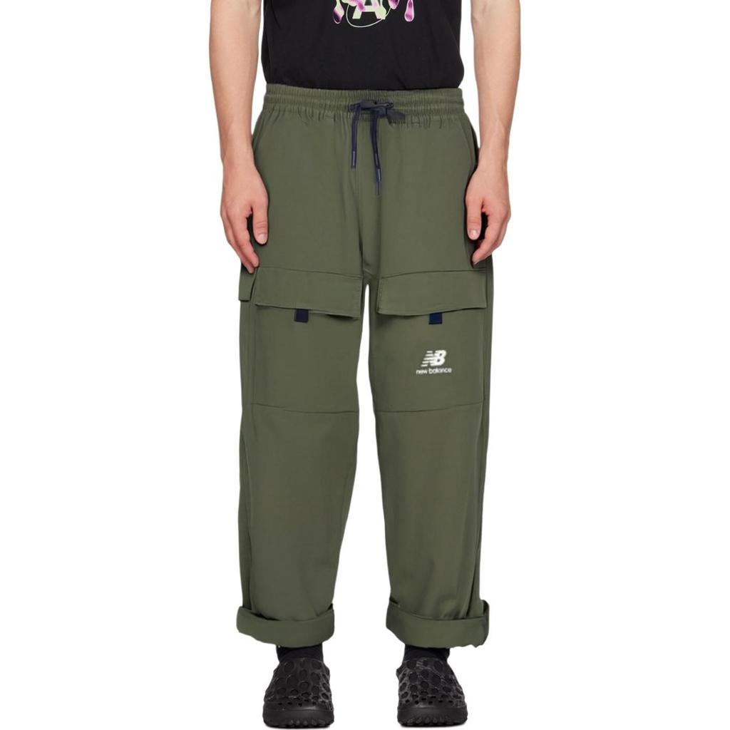 New Balance Knitted Sweatpants Men's Army Green Moderate Cargo Pants AMP13396-ECL