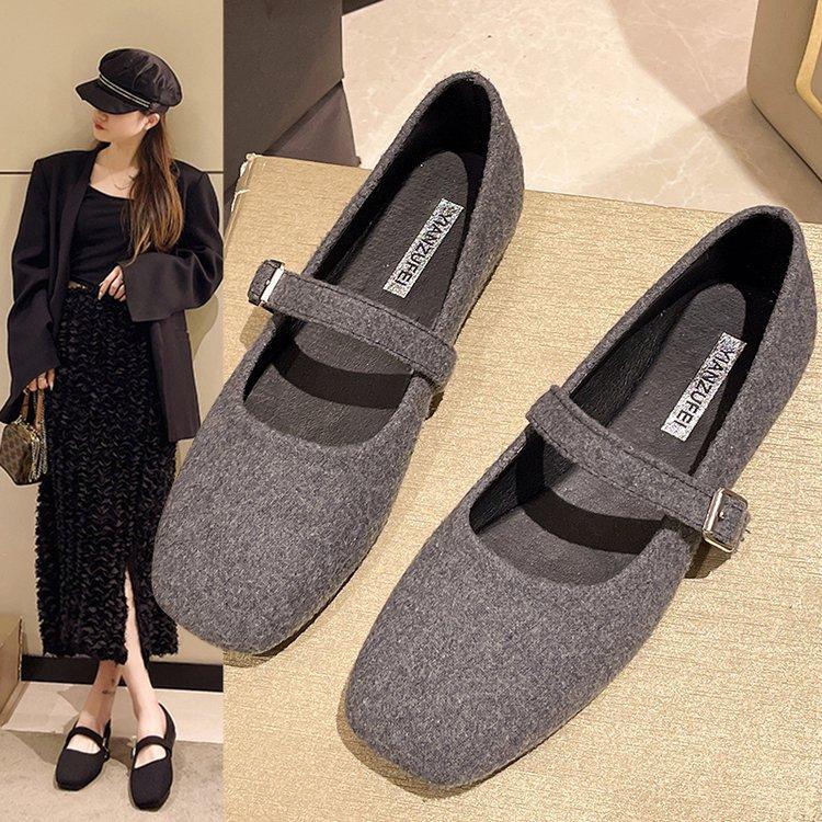 Fashion Spring Autumn Women's Flat Mary Janes Shoes Square Toe Ballet Flats for Female Buckle Strap Ladies Shoes Women Shoes Zapatos2025