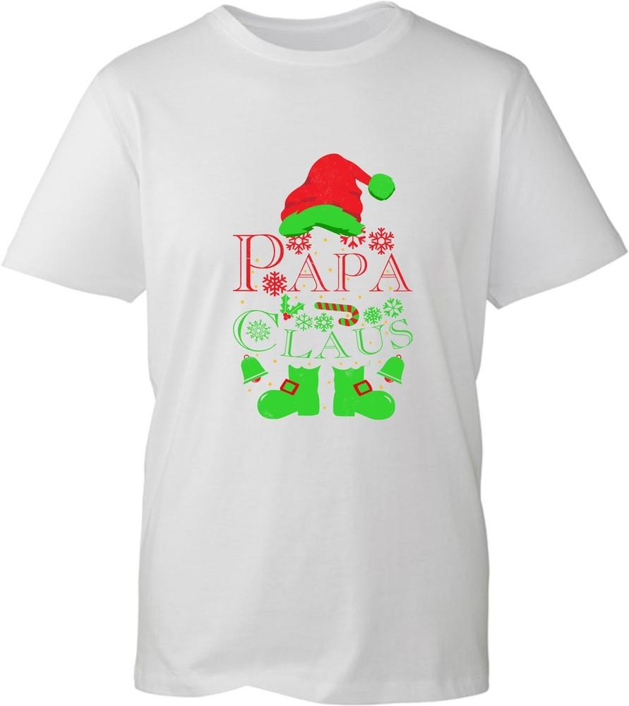 Papa Claus Christmas Tshirt Fathers Day Xmas Daddy Grandpa Santa Spoof Tee Top