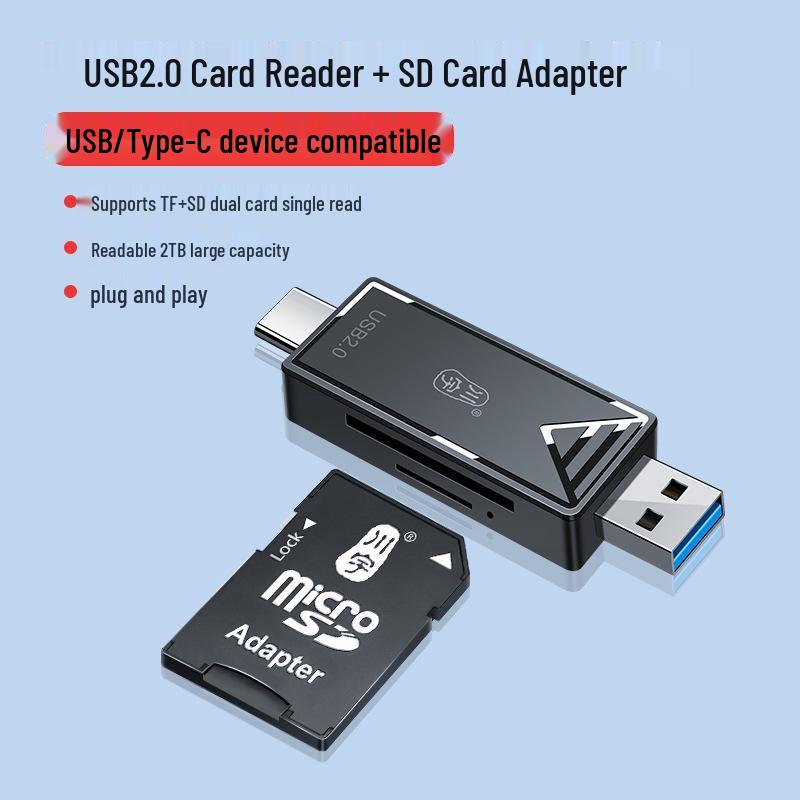 Kawuyu USB 3.0 Card Reader: SD/TF All-in-One High-Speed Converter, Type-C OTG for Phones and Computers