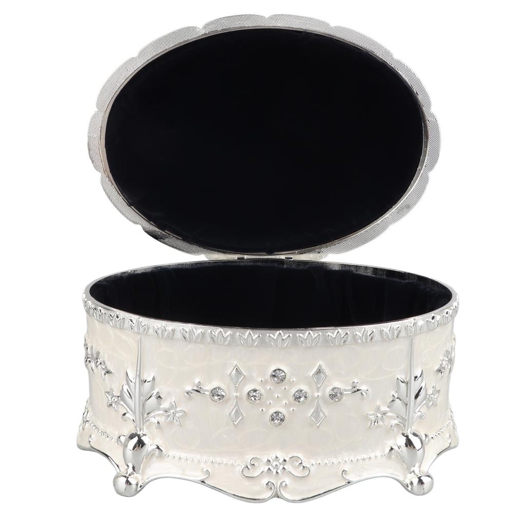 Vintage Jewelry Box Exquisite Elegant Alloy Antique Jewelry Organizer for Rings Earrings Necklaces