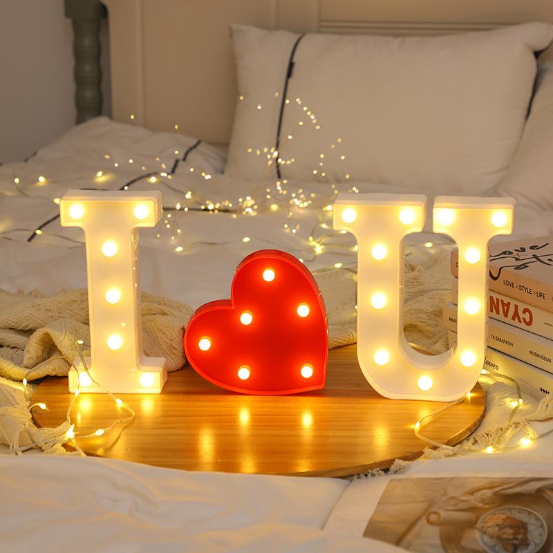 16cm Alphabet Letter LED Lights Marquee Sign Number Lamp Decoration Night Light For Party Bedroom Wedding Birthday Christmas