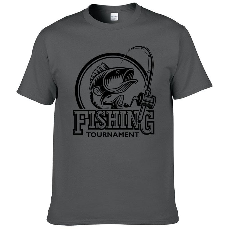 2024 Summer Fashion Fishing T-shirt Printed T Shirt Men 100% Cotton Short Sleeve Casual Streetwear Homme Tops Print Tees F06