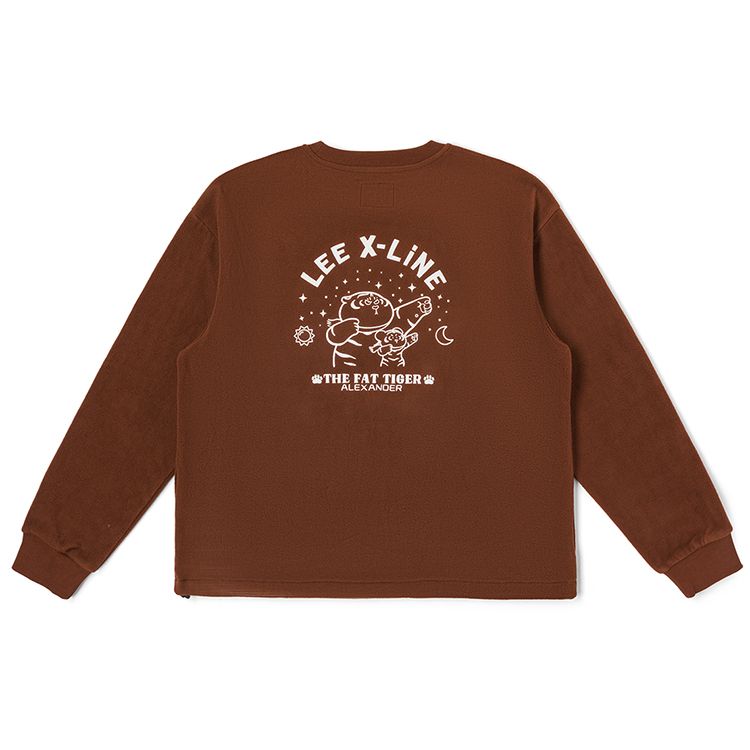 X I Am Not Fat Tiger Series FW23 Comfortable Round Neck Pullover Fleece Sweatshirt Unisex Sweatshirt Brown LUT007266204194A03039