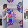 Ls13531 Laser Material Gradual Change Colorful Mandala Flower Wall Sticker Viewing Angle Different Pattern Color