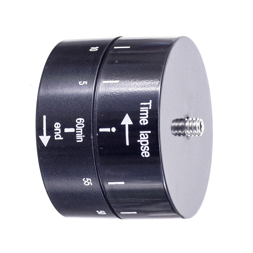 360 Degree 60min Time Lapse Automatic Timer Tripod Head Sports Camera Photography Delay Tilt Adapter Kit Black 5.8cm
