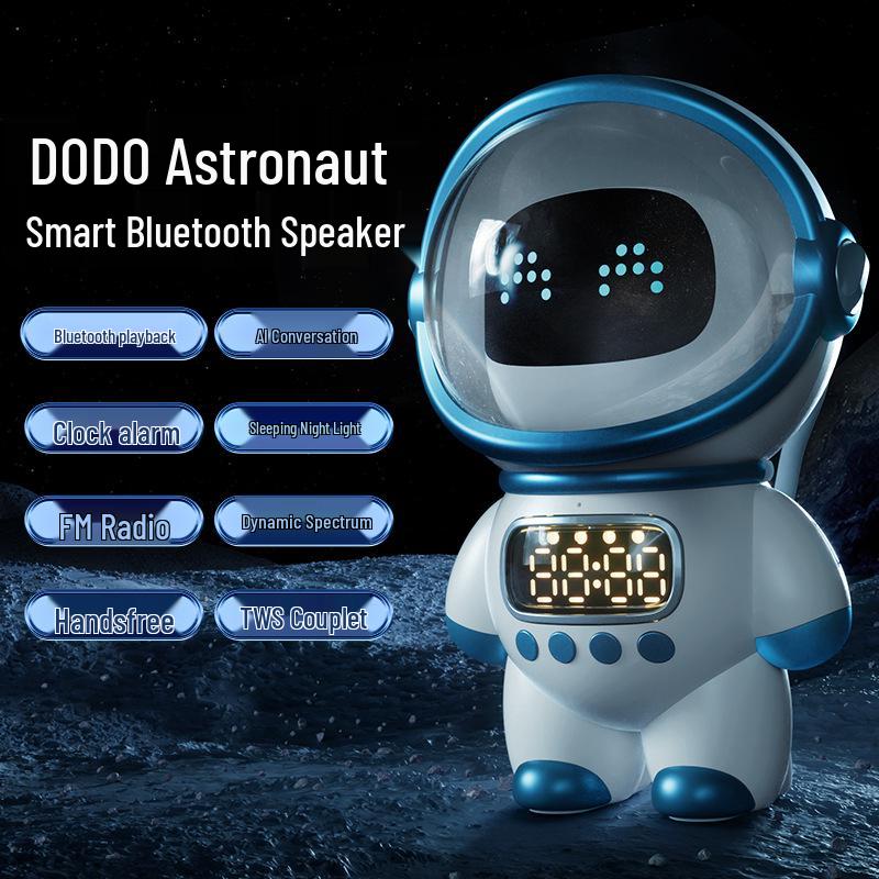 Astronaut AI Bluetooth Alarm Clock Speaker with Radio & TF Card Support