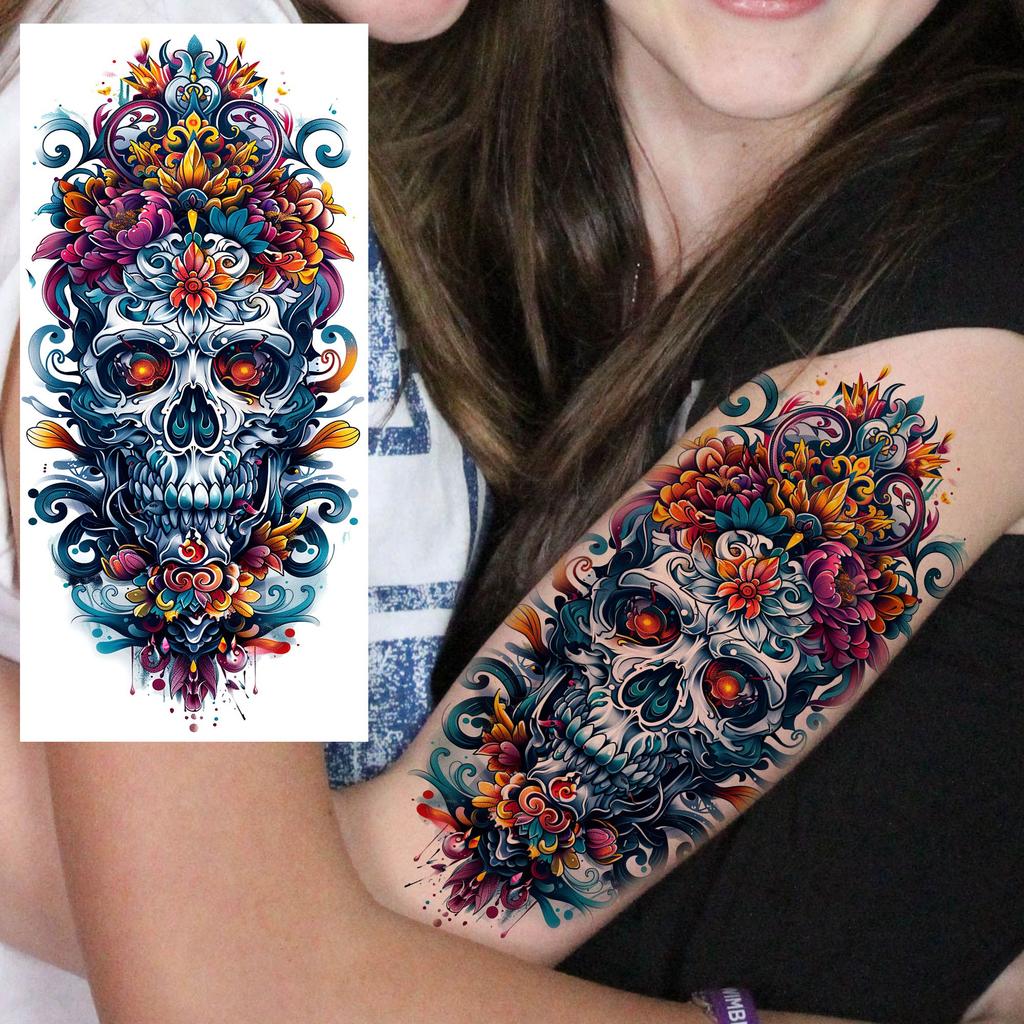 1 Blatt Kreative Malerei Drache Löwe Temporäre Tattoos für Männer Frauen Erwachsene Körperkunst Wasserdichte Realistische Fake Tattoo Aufkleber