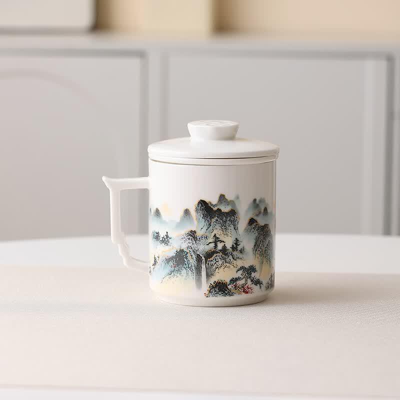 Chinese Landscape Ceramic Tea Set