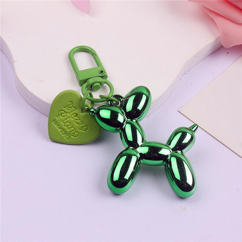 Balloon Dog Keychain Alloy Heart DIY Phone Case & AirPods Protective Earphone Case Pendant.