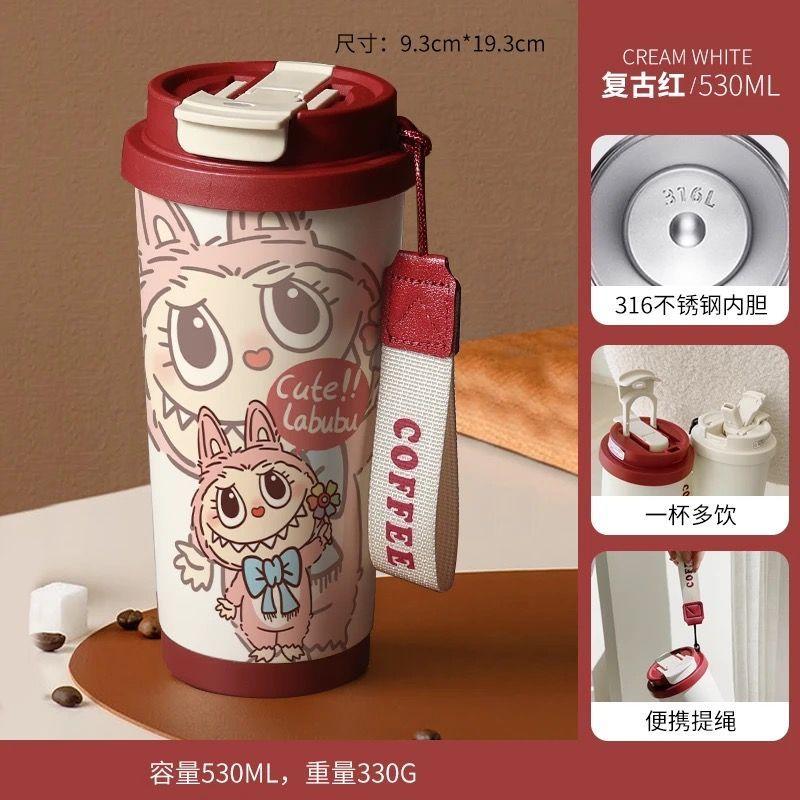 Roztomilý izolovaný hrnek na kávu, dětský vysoce teplotně odolný nerezový hrnek na vodu 316