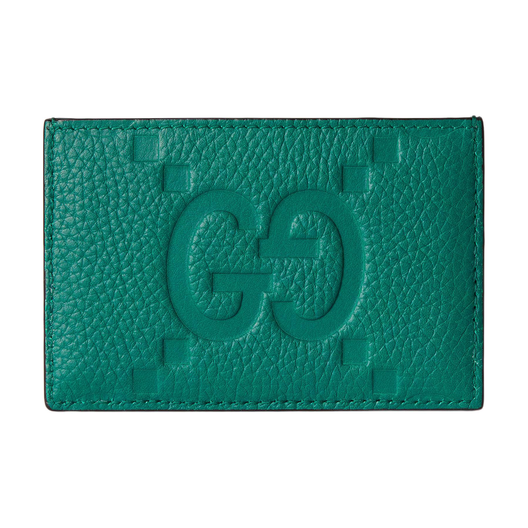 

Gucci Double G Logo Grain Leather Card Holder Unisex Accessories Green 812681-AABY0-3120 Shopping Bag Set(Basic Set+Shopping Bag)