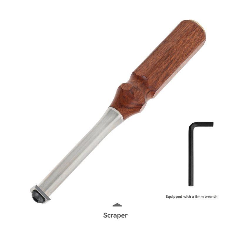 A25F-Disposable Scraper Wooden Handle Glue Remover, Carbide Knife Woodworking Tool For Trimming And Deburring