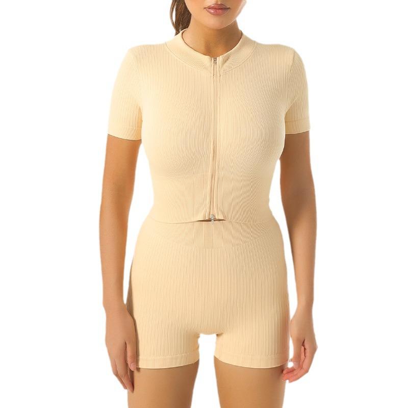 Seamless European and American Yoga Outfit: Sports Underwear, Long Sleeve Vest, and High Waist Pants for Women