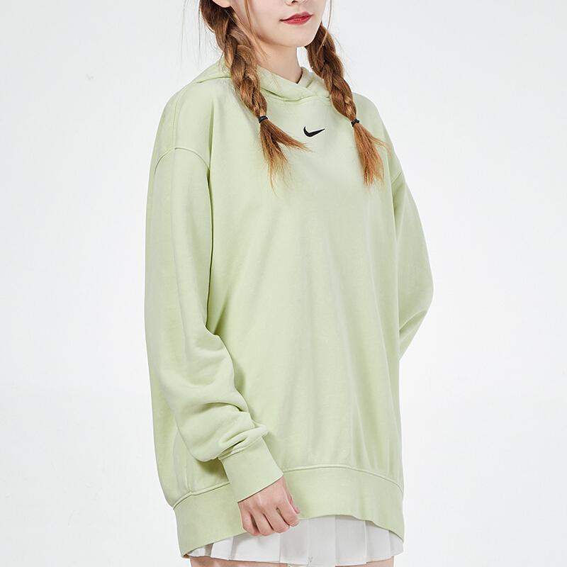 Nike Essentials Loose Fit Sporty Casual Long Sleeve Hoodie Women Tops Light-Green DD5641-383