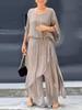 Europe, America 2026 Summer New Station Loose Comfortable Top Split Wide Leg Pants Chiffon Casual Suit