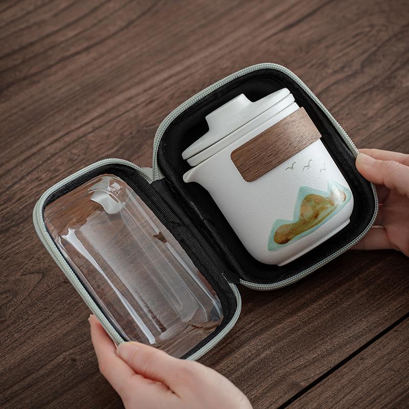 New Chinese retro Yanhe Aoyama Asuka travel outdoor camping tea drinking equipment business souvenir enterprise