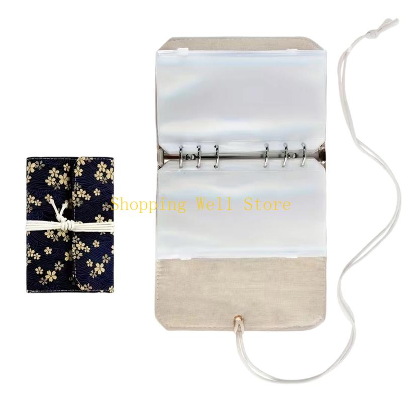 KX4B Circular Needle Organiser Bag with 12Pcs Removable Zippered PVC Binder Pocket Portable Knitting Needle Case For Sewing