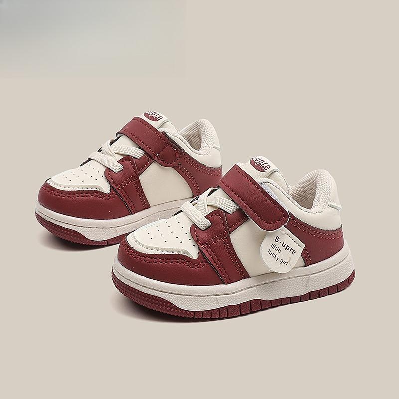 

Spring/Autumn Korean Style Toddler Shoes for Boys, White Sneakers, Walking Shoes, Children s Sports Shoes, Unisex Skateboard Shoes. 26 червоний