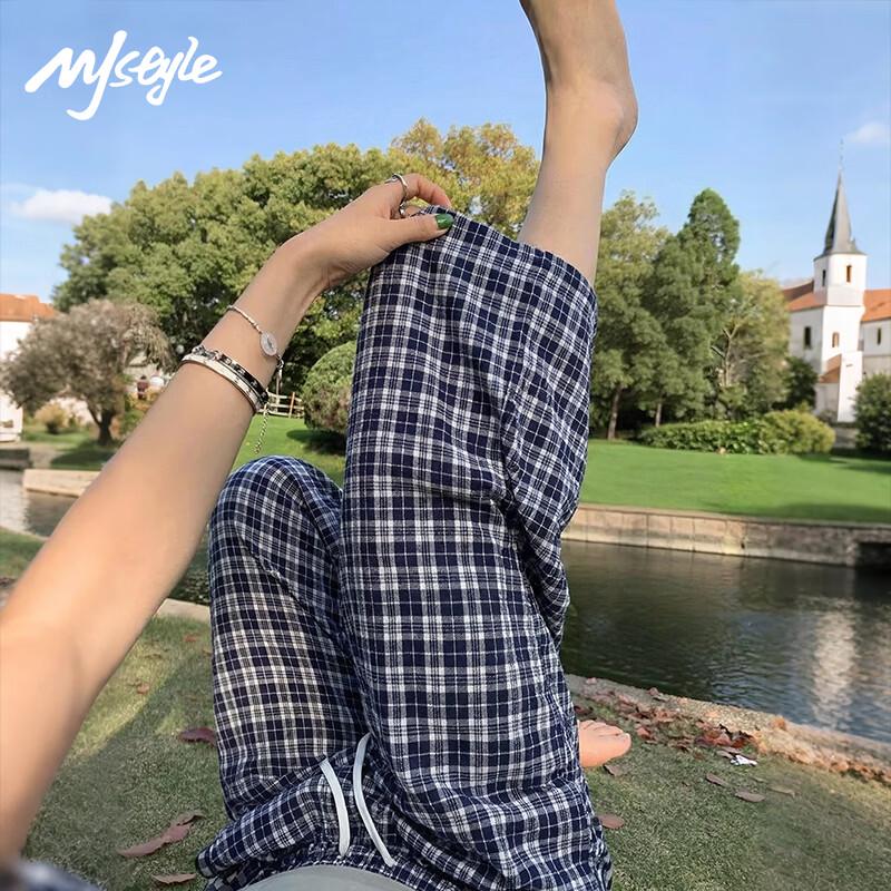 

Women s Casual Plaid Wide-Leg Pants XL