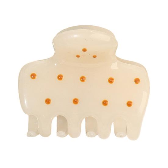 huaqianguhh Hair Claw for Women, Small Size Back Head Clip, Dot Print Shower Claw, Korean Style Accessory Thin