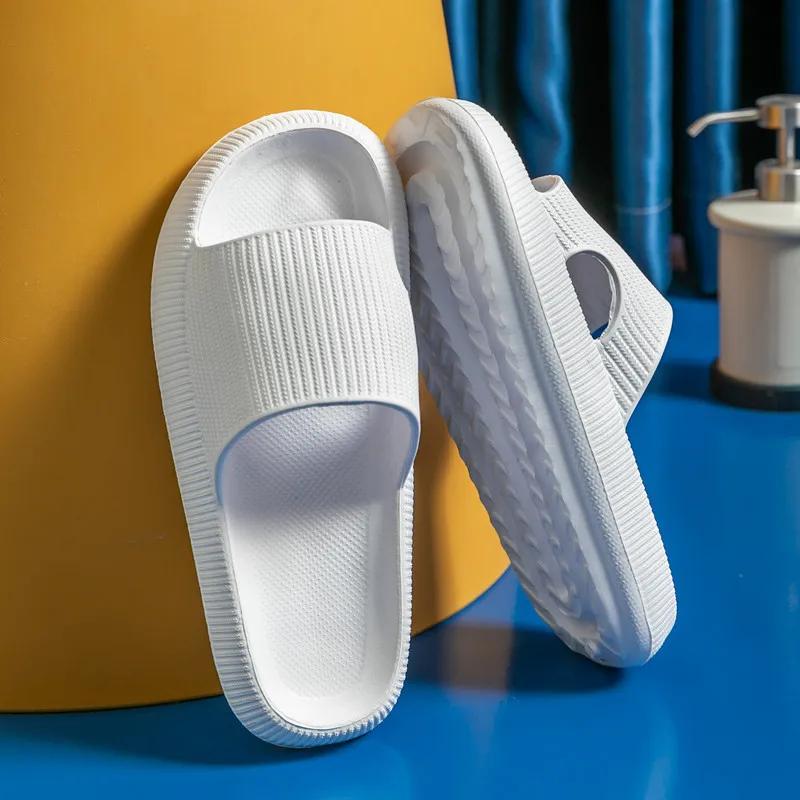 Slippers EVA Thick-Soled Non-Slip Summer Quarters Bathroom Shower Sandals Slippers Simple Men Women Wear Indoor Home Casual