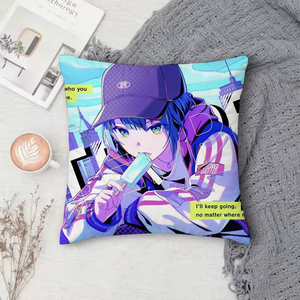 Project SEKAI Haruka Kiritani Pillow Case Cushion Cover Throw Pillow Case For Car Sofa