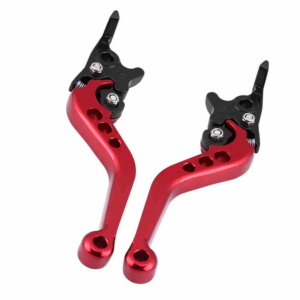 1 Pair CNC Aluminum Motorcycle Scooter Modification Double Disc Brake Lever Red