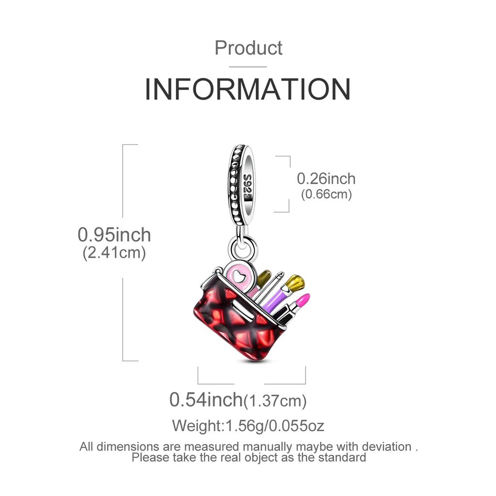 Brand Latest Arrival Copper Metal Red Makeup Kit Pendant Bead Component Bead Components Charm Bead Components High Quality Fine High Quality Fine