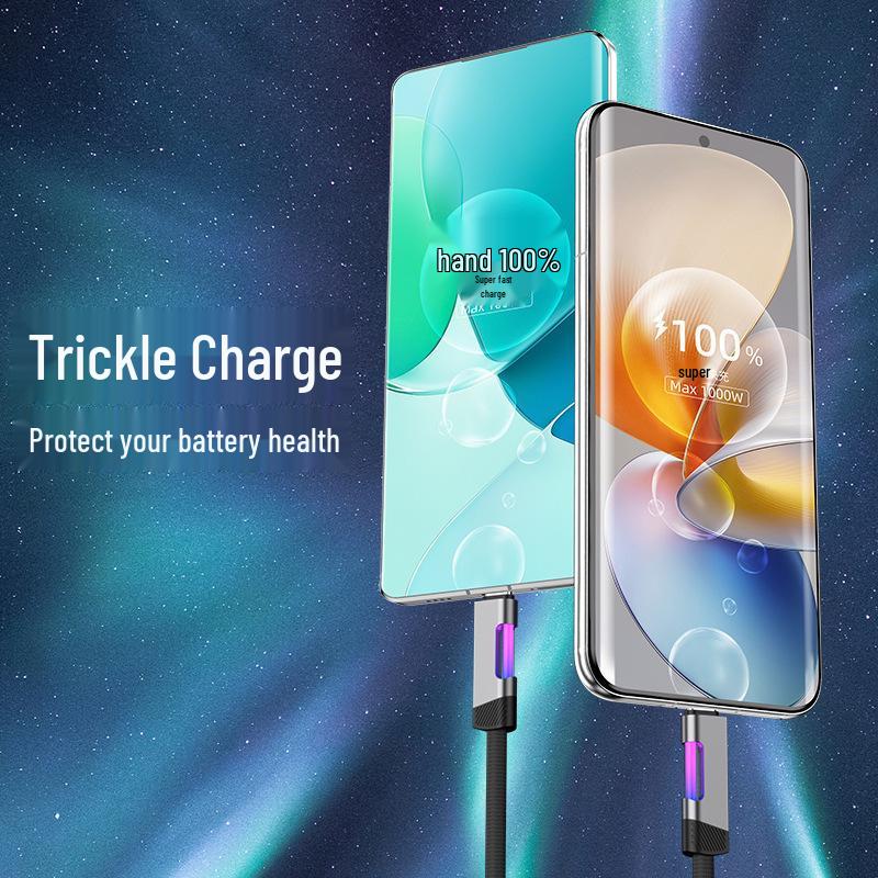 Multi-Brand Car Charging Cable with Light Display: Compatible with Apple, Huawei, Xiaomi, OPPO, Honor, VIVO, Realme, OnePlus.