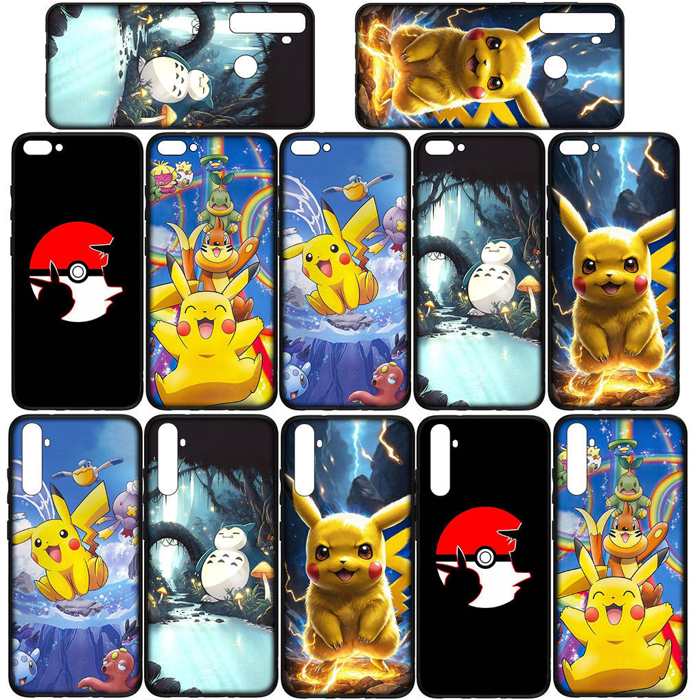 Cover for iPhone 16 15 Xiaomi Redmi Note 14 13 12 11 Pro Max X 8 16e Samsung Galaxy S25 S24 S23 Moto OPPO Huawei Pokemon Go Pikachu Cartoon Phone Case