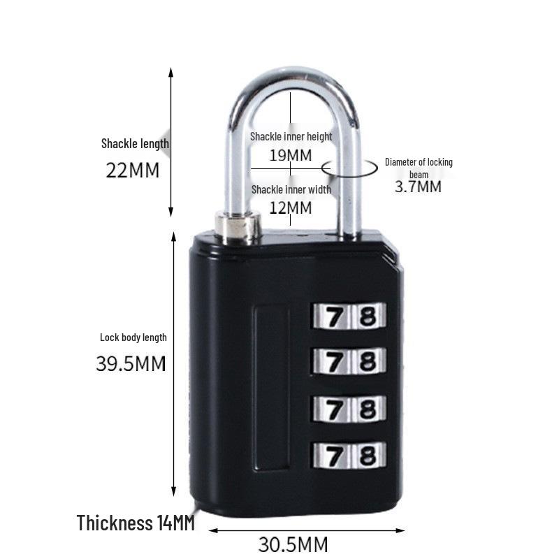 4-Digit Zinc Alloy Password Padlock for Luggage and Cabinets