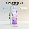 1PC Purple Galaxy Fantasy Background Print 750ml Color Plastic Sports Water Bottle Leakproof Flip Straw Lid Suitable for Sports Office Home Use