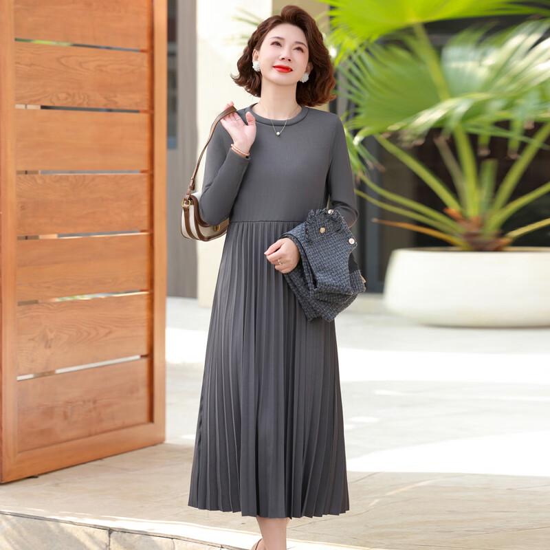 Middle-Aged Women's Elegant Vest Jacket & Pleated Dress Set
