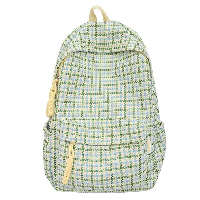 Schoolbag, College Student Backpack, High School Girl High School Girl, Stylish Korean Style Plaid Travel Backpack, Middle School Student Large 