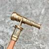 Brass Telescope Compass London Hidden On Top Wooden Walking Stick Canes